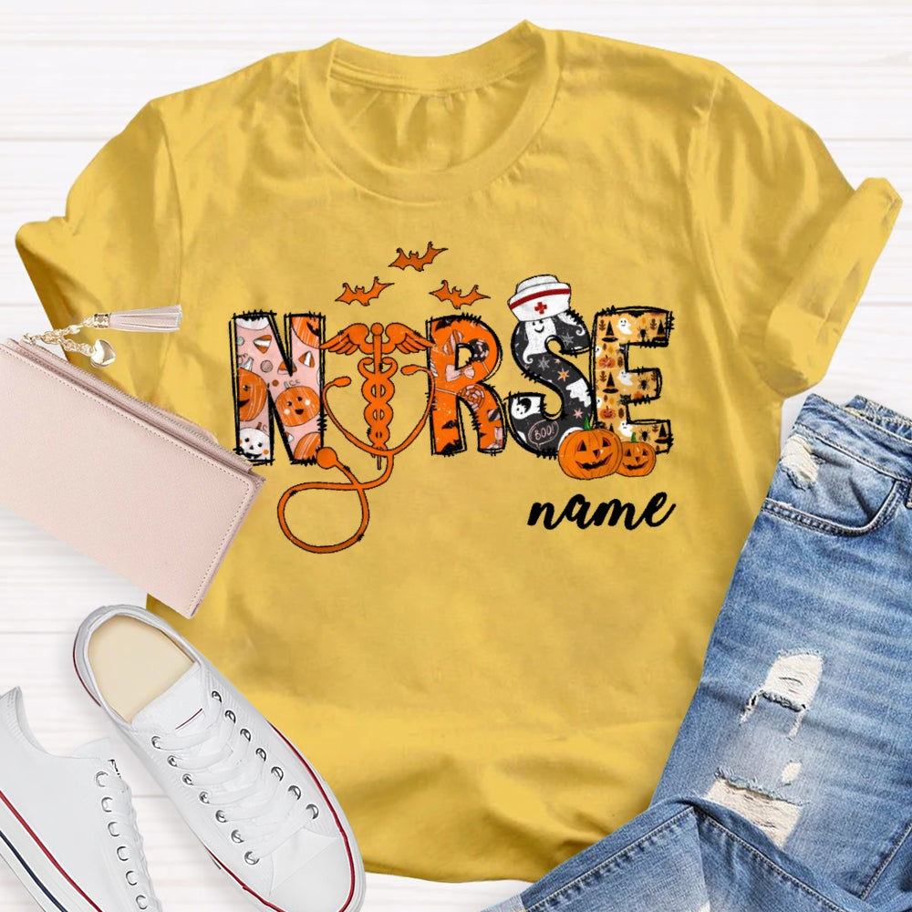 Personalized Name Nurse Halloween T-shirt