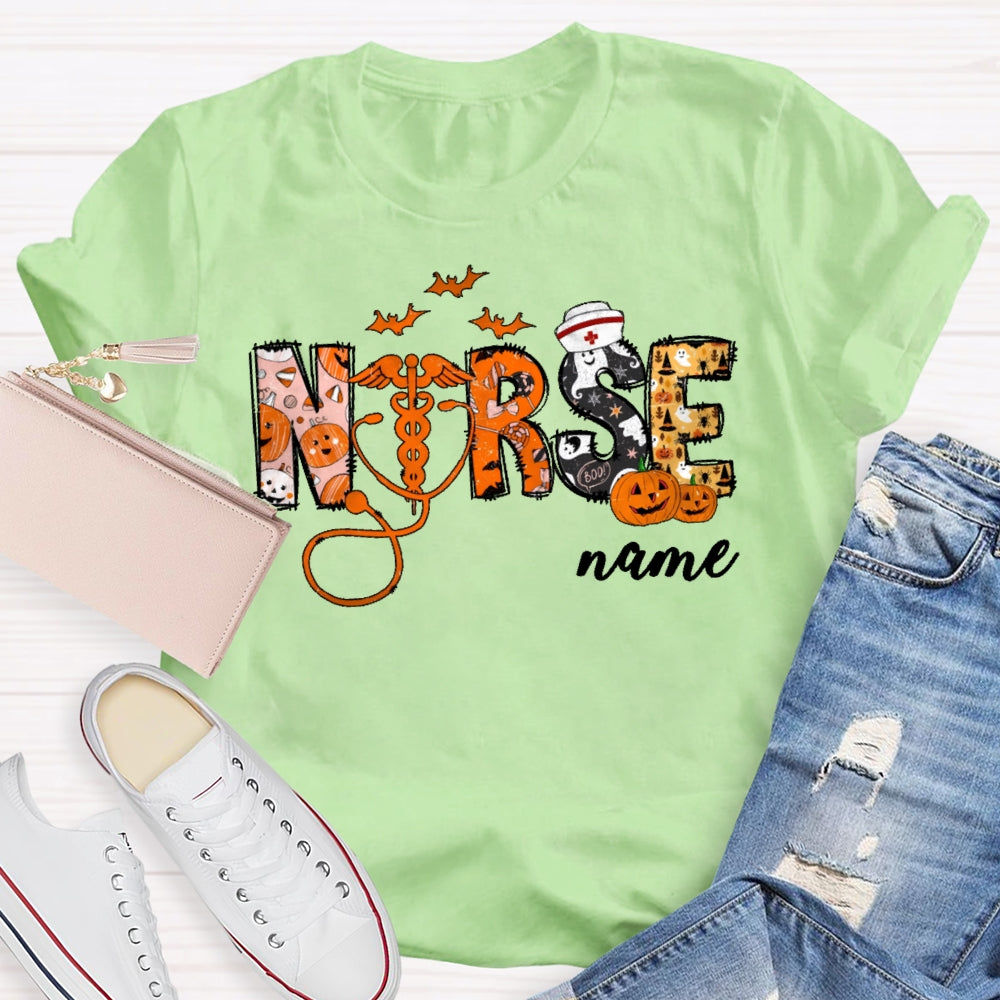 Personalized Name Nurse Halloween T-shirt
