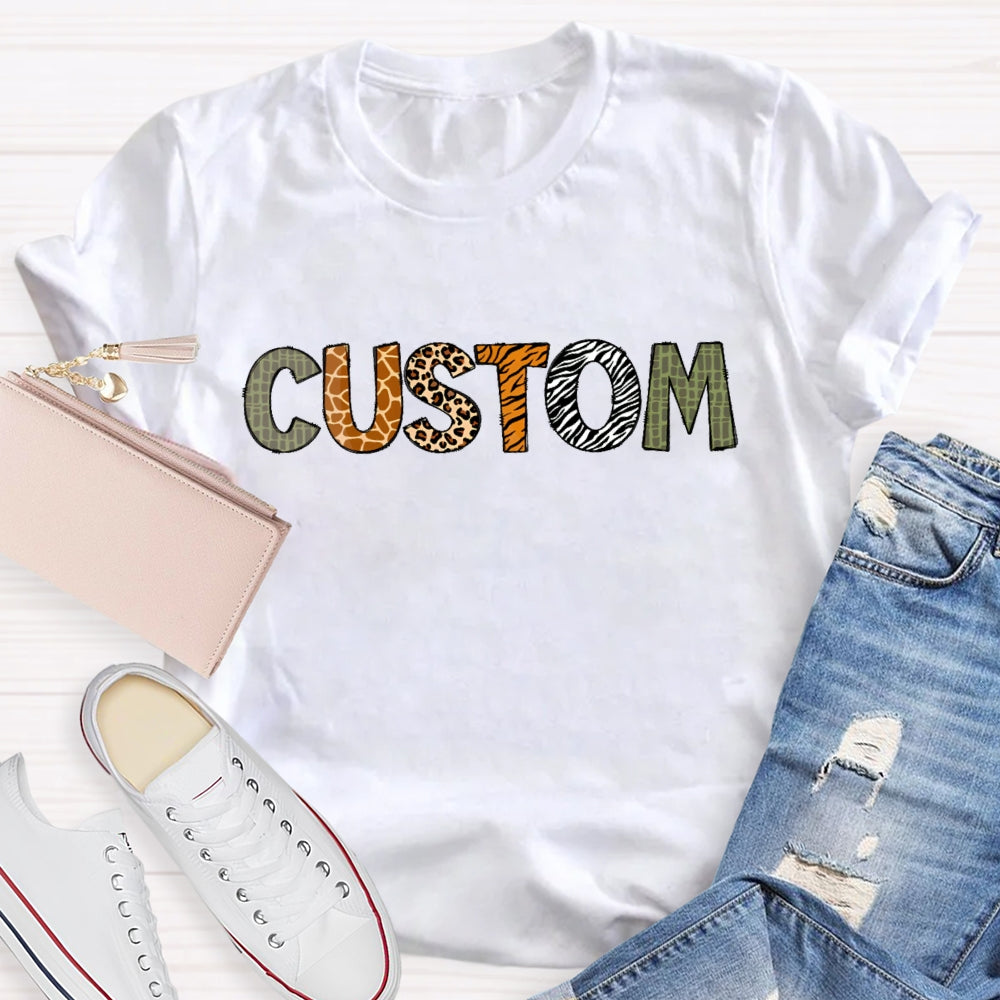 Personalized Custom Leopard Print T-shirt