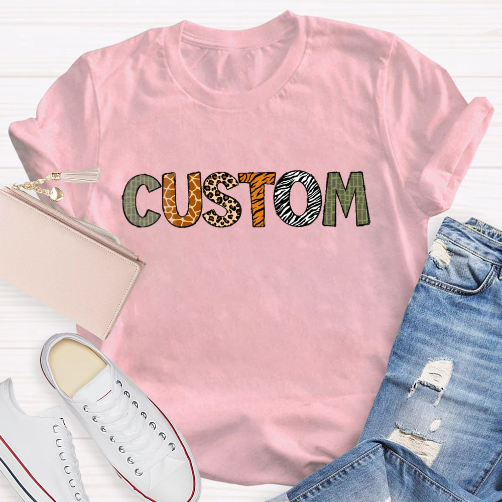 Personalized Custom Leopard Print T-shirt