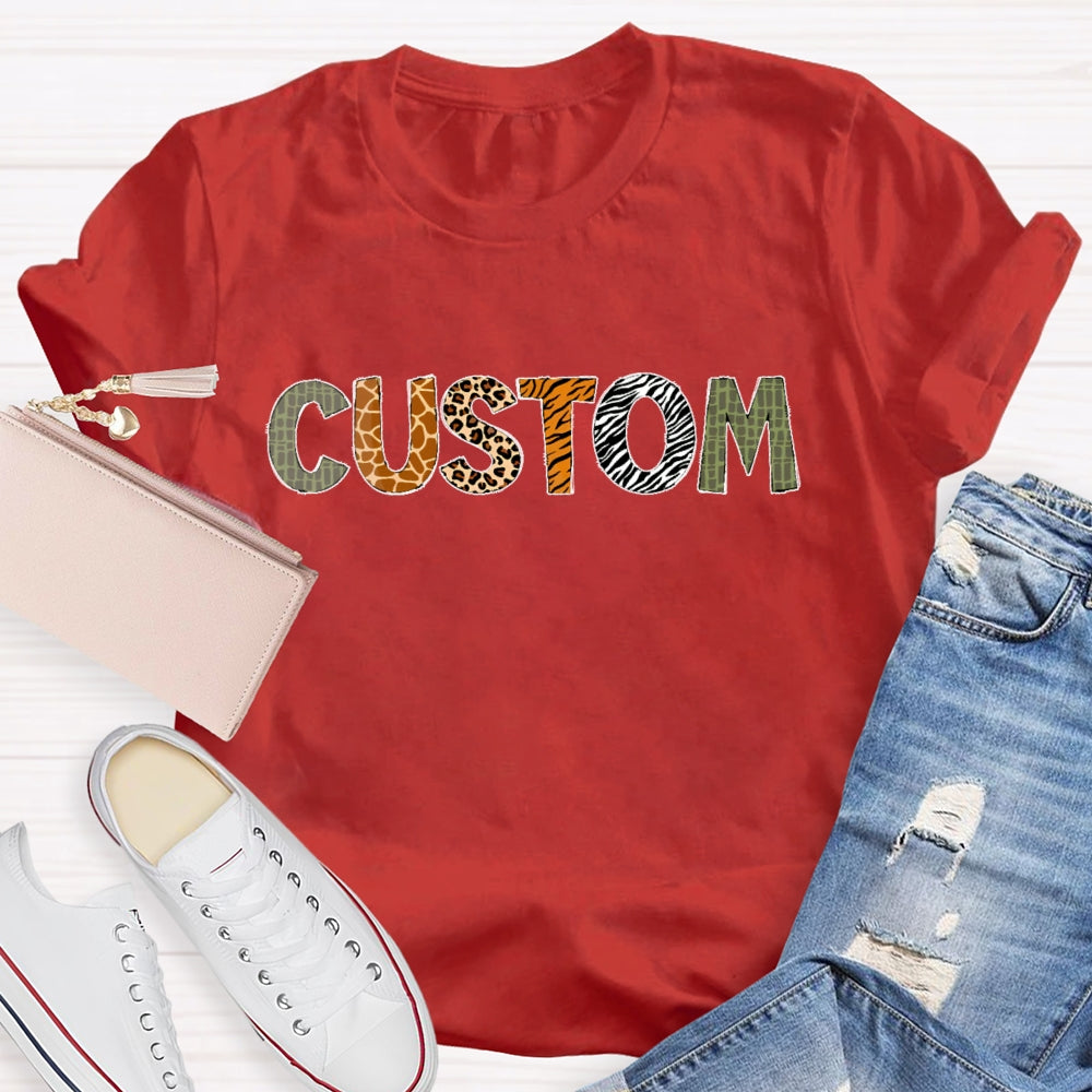 Personalized Custom Leopard Print T-shirt