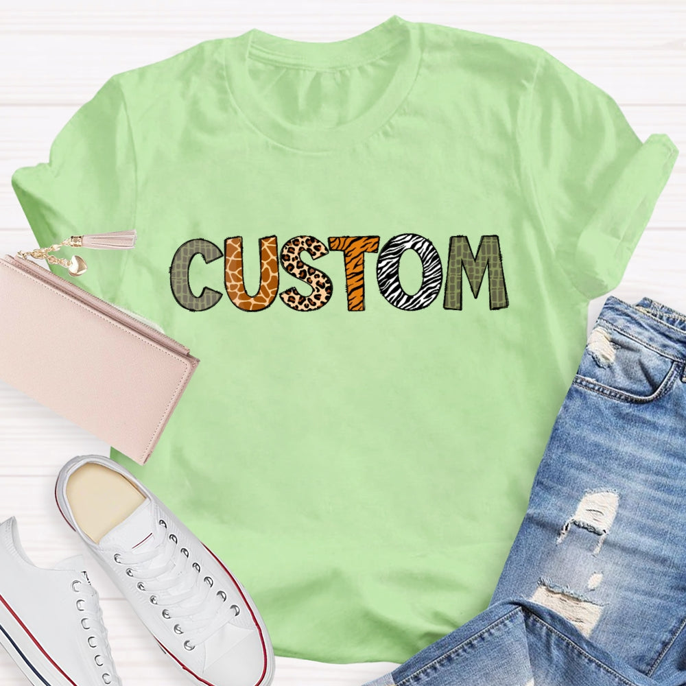 Personalized Custom Leopard Print T-shirt