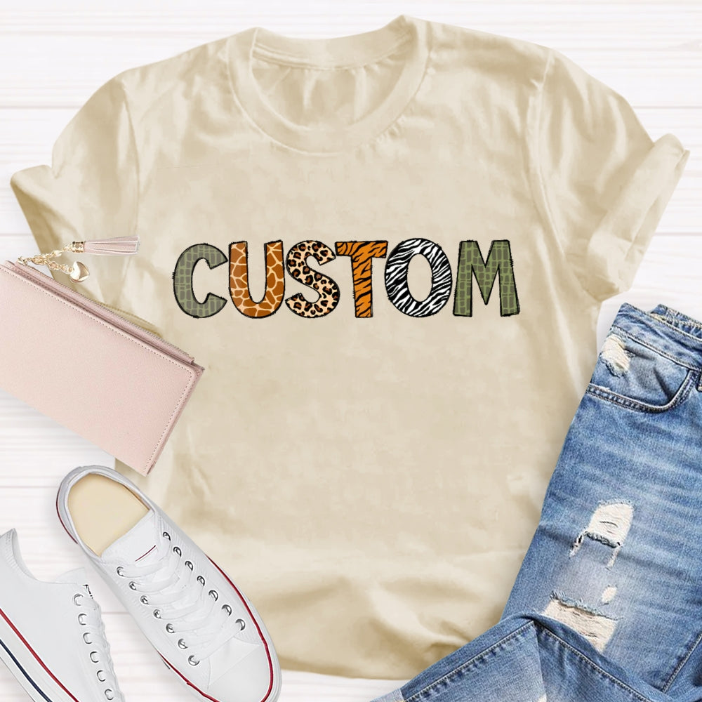 Personalized Custom Leopard Print T-shirt