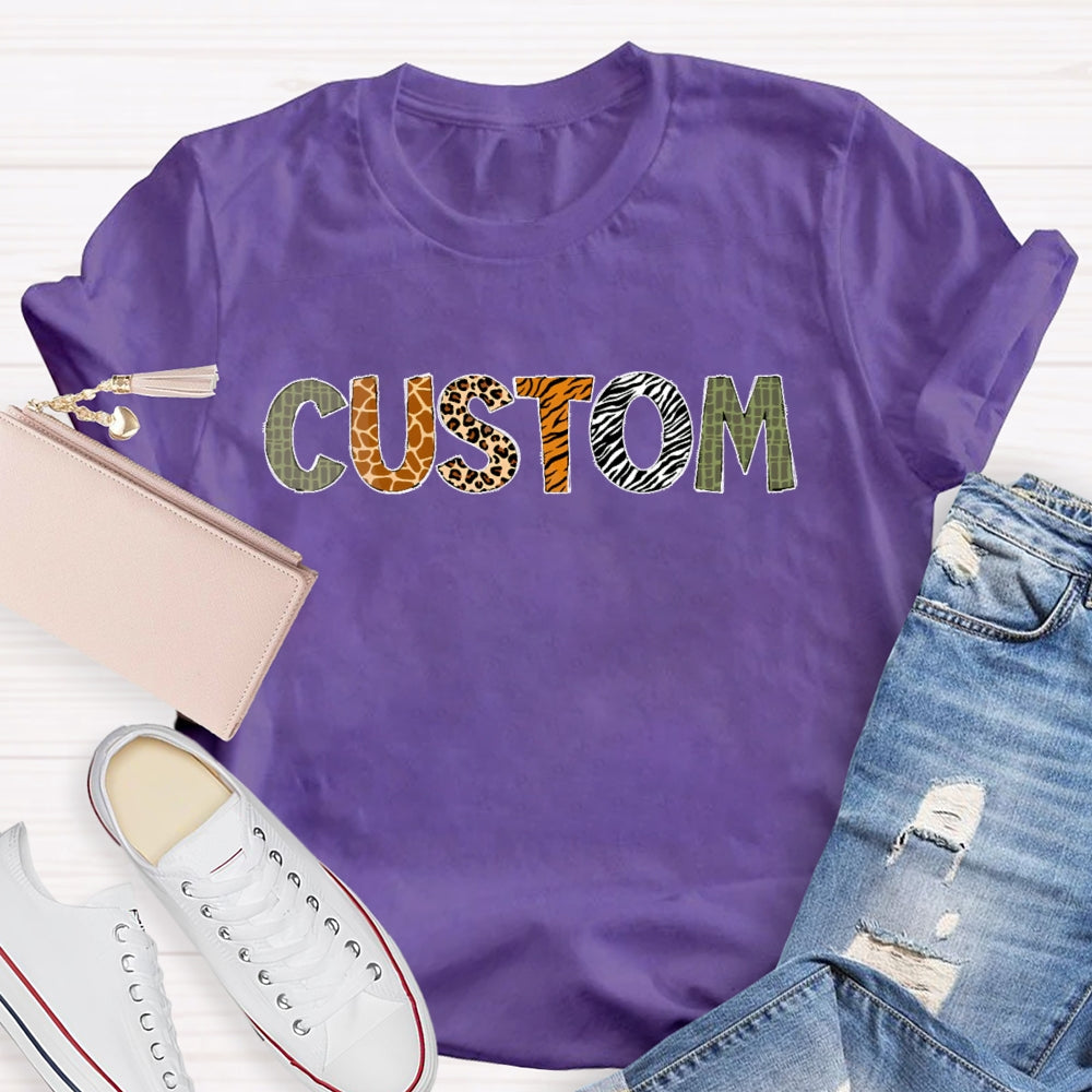 Personalized Custom Leopard Print T-shirt