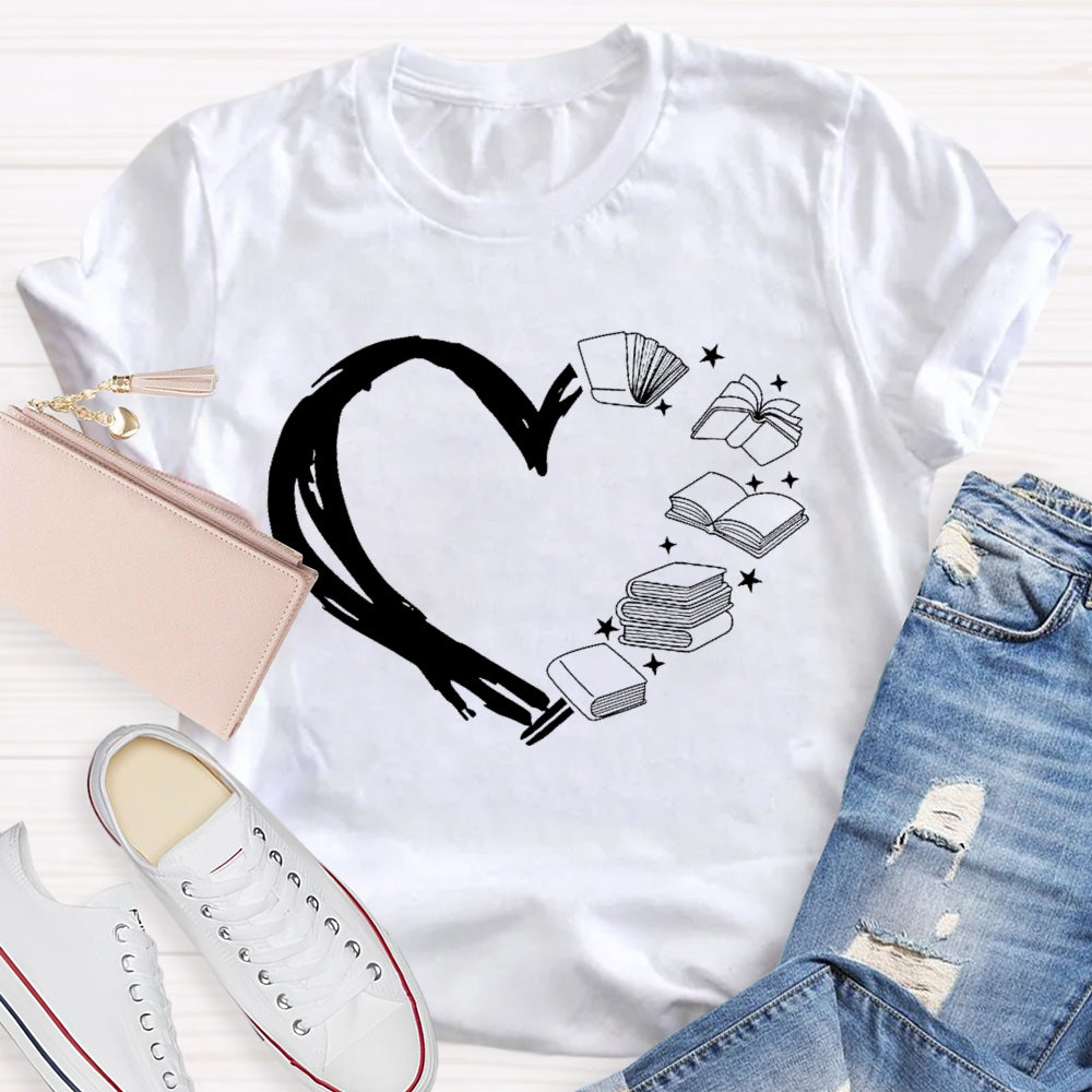 Reading Love Funny Pattern T-shirt
