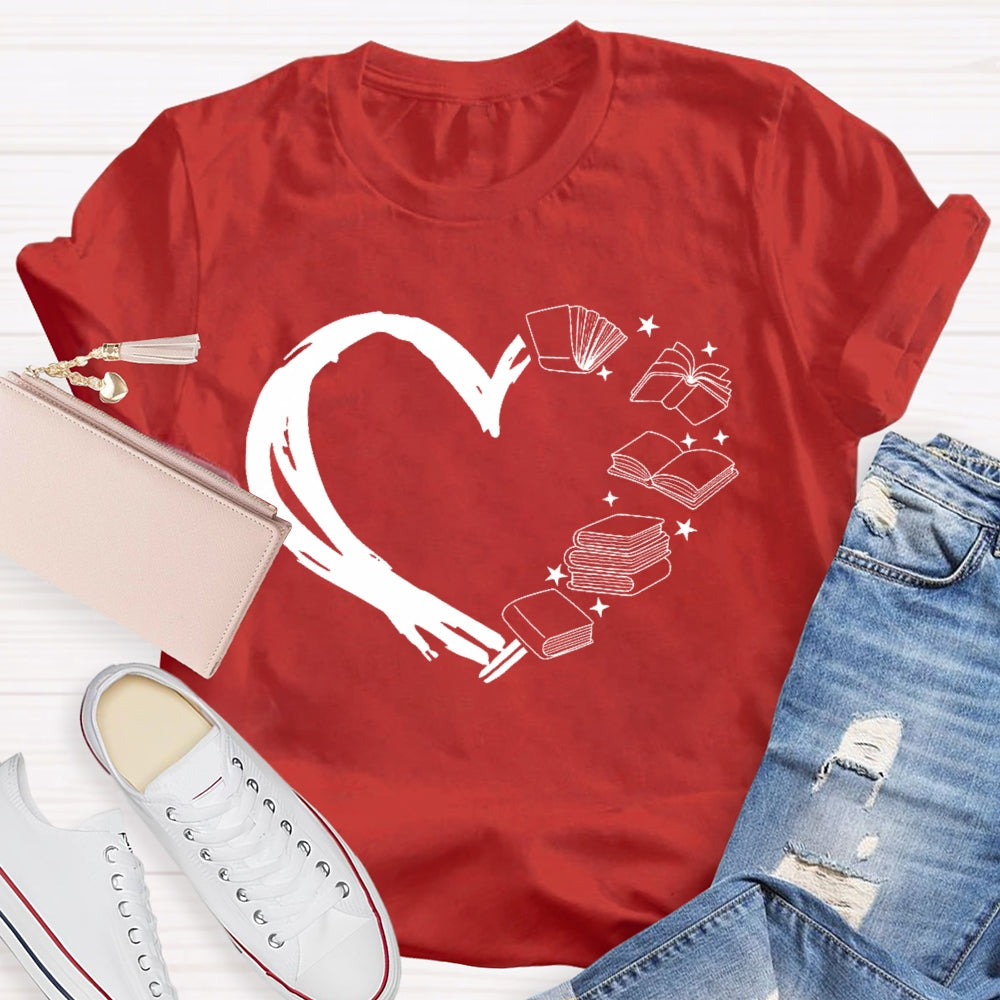 Reading Love Funny Pattern T-shirt