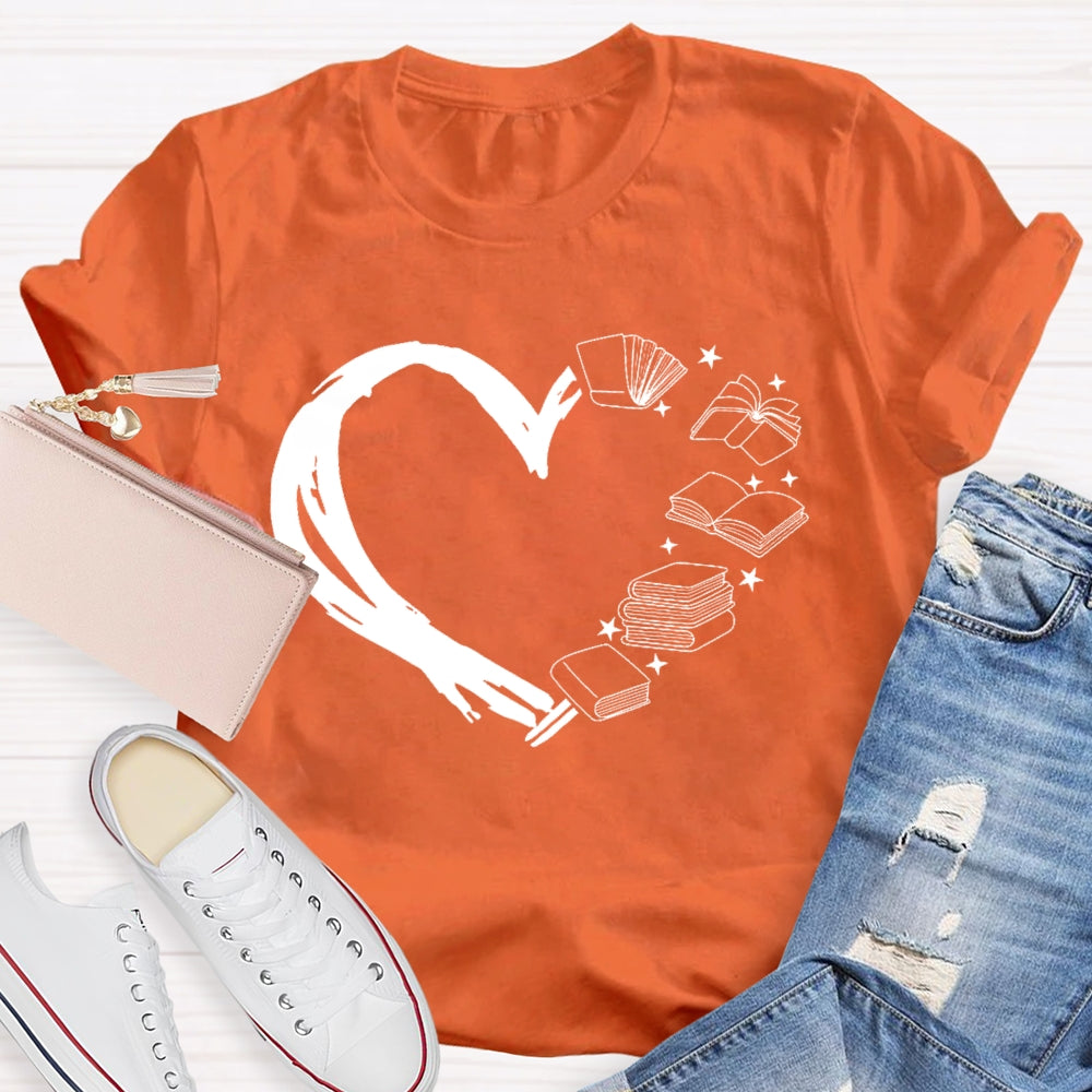 Reading Love Funny Pattern T-shirt
