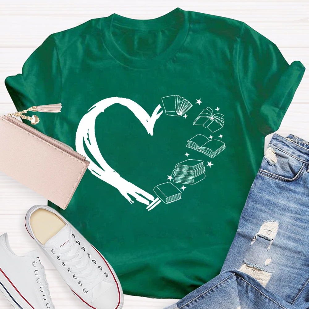 Reading Love Funny Pattern T-shirt