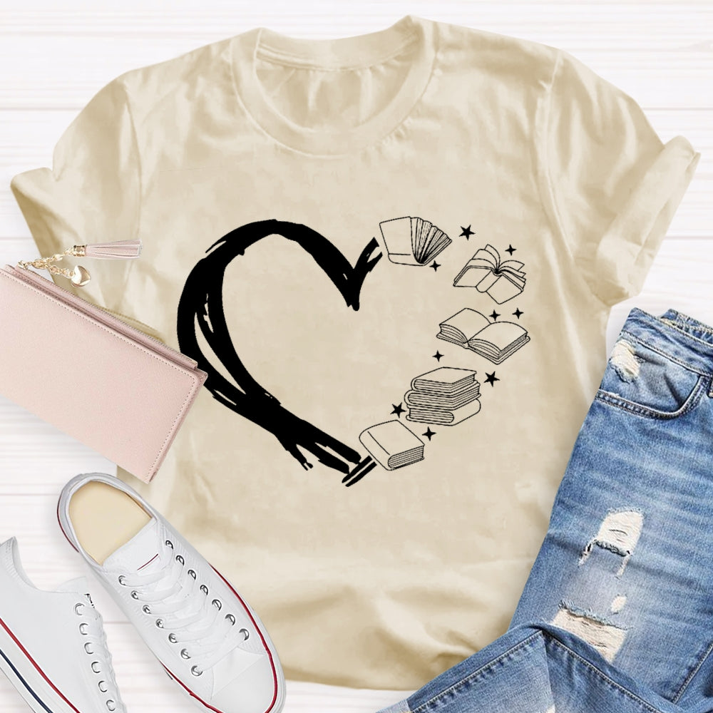 Reading Love Funny Pattern T-shirt