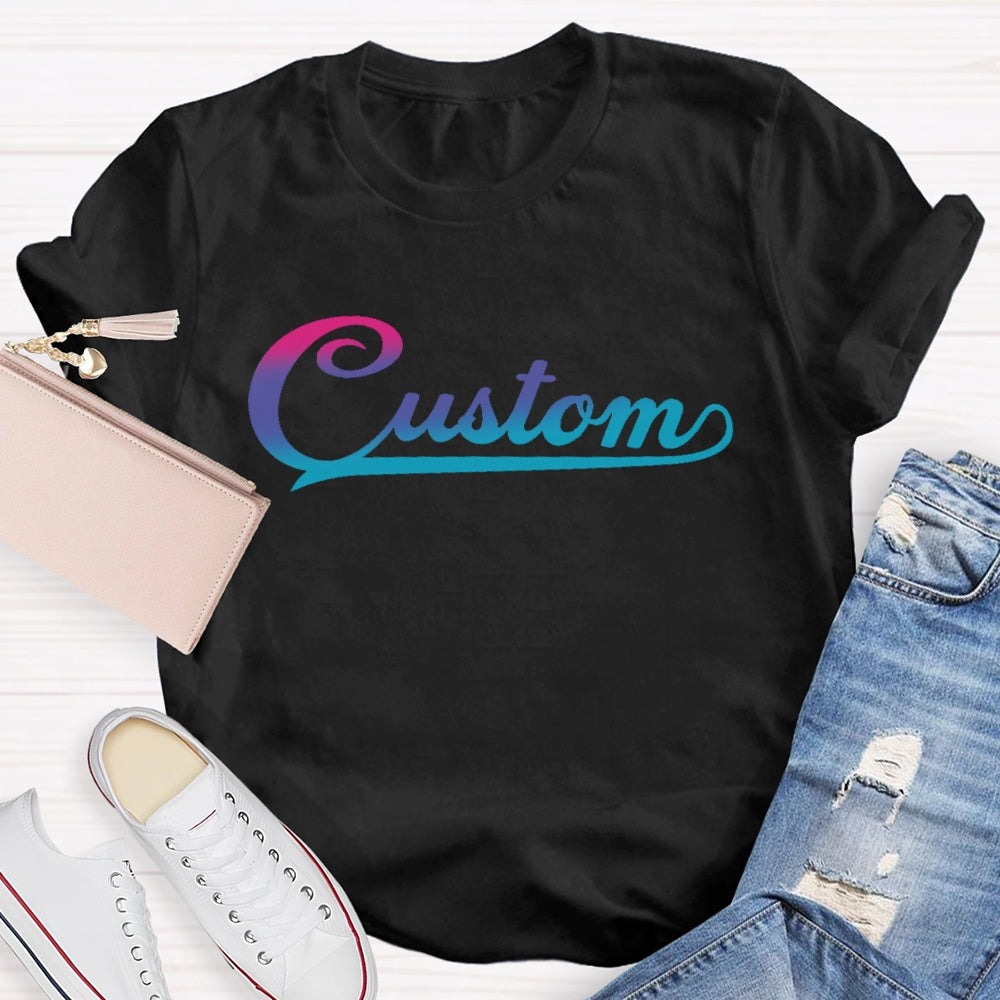 Personalized  Custom Gradient Letters T-shirt