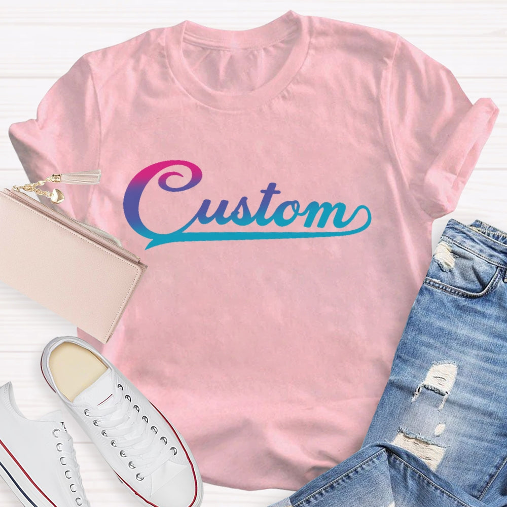 Personalized  Custom Gradient Letters T-shirt