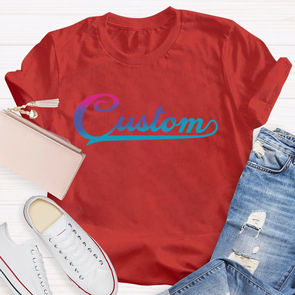 Personalized  Custom Gradient Letters T-shirt