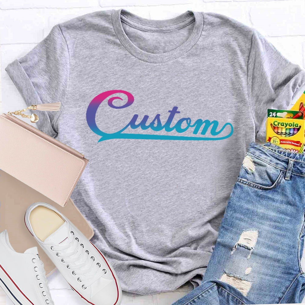 Personalized  Custom Gradient Letters T-shirt