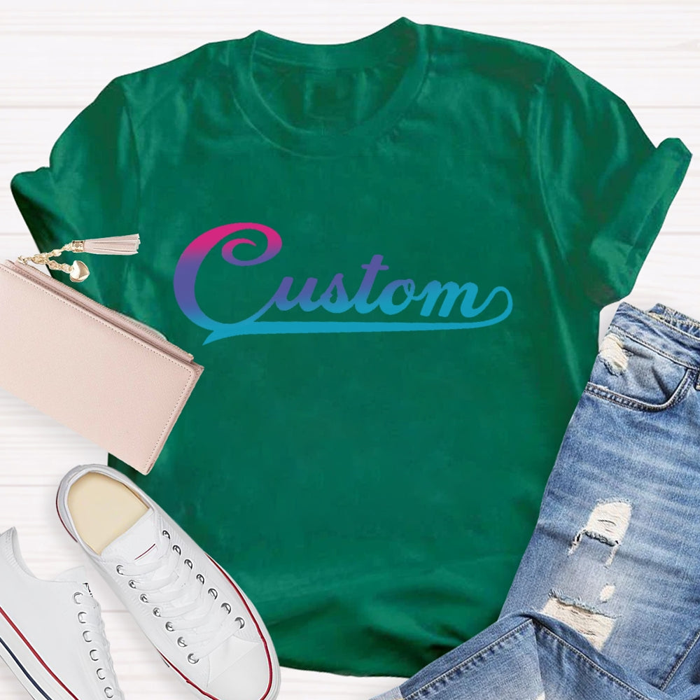 Personalized  Custom Gradient Letters T-shirt