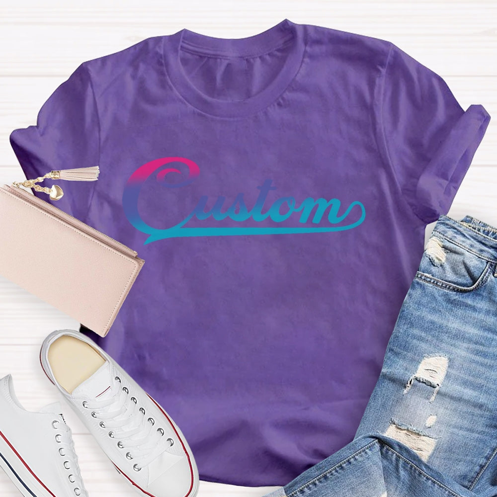 Personalized  Custom Gradient Letters T-shirt