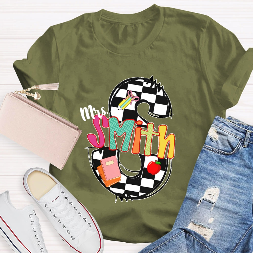 Personalized Name Back To School Teacher Student T-shirt