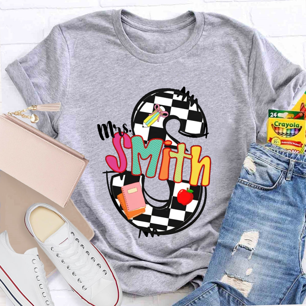 Personalized Name Back To School Teacher Student T-shirt