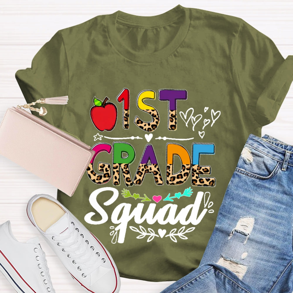 Personalized Grade 1st Grade Squad Back To School Team First Grade Funny T-shirt