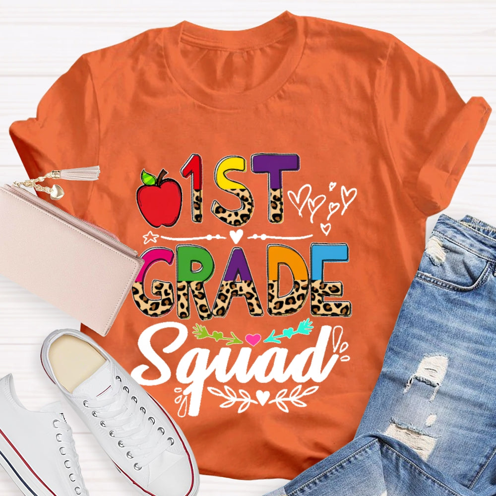 Personalized Grade 1st Grade Squad Back To School Team First Grade Funny T-shirt