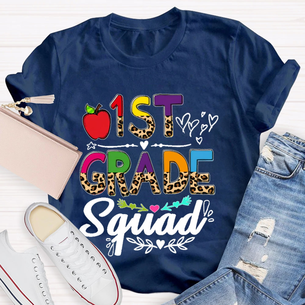 Personalized Grade 1st Grade Squad Back To School Team First Grade Funny T-shirt