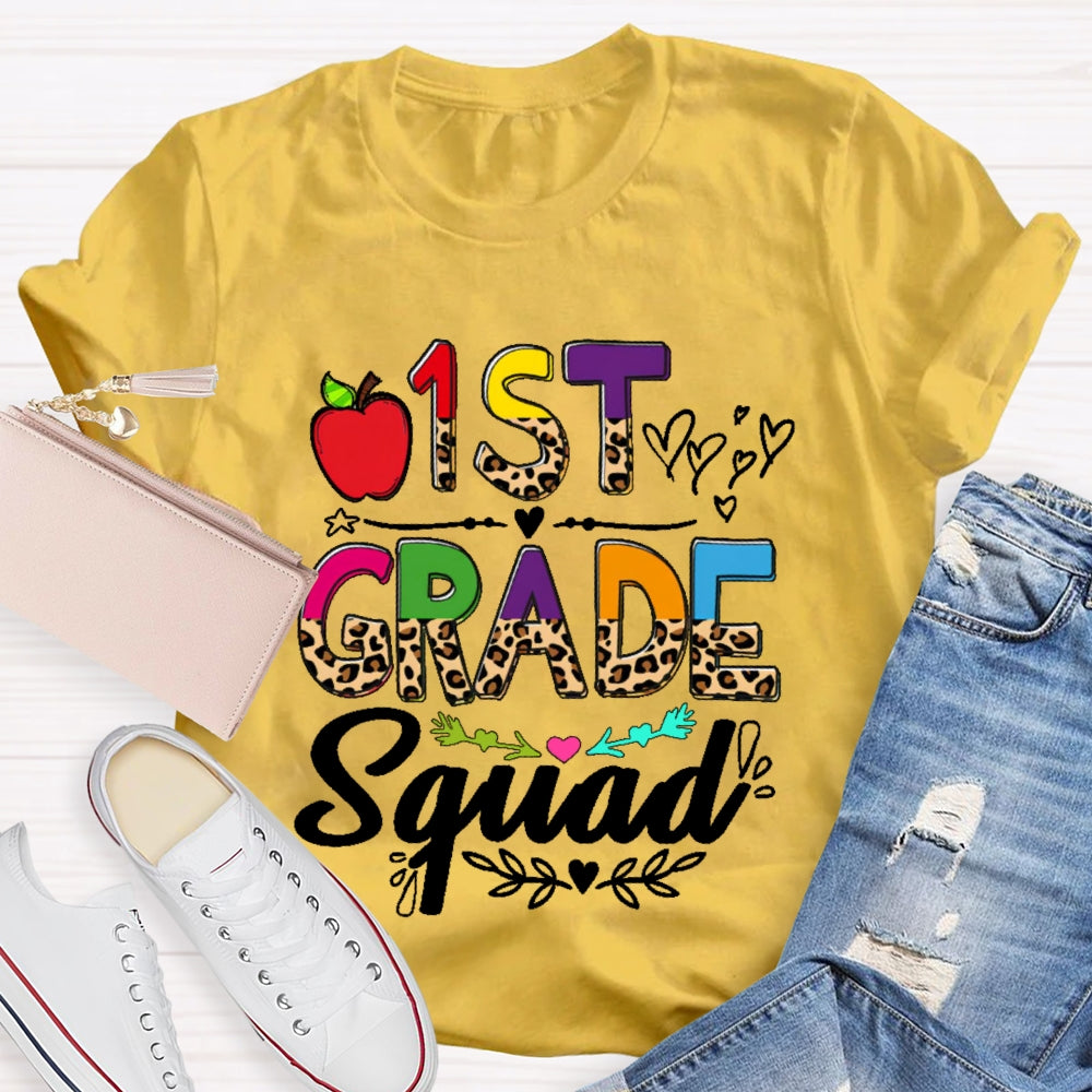 Personalized Grade 1st Grade Squad Back To School Team First Grade Funny T-shirt