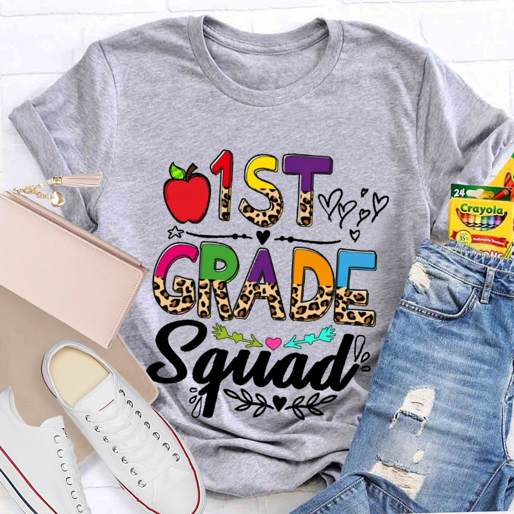 Personalized Grade 1st Grade Squad Back To School Team First Grade Funny T-shirt