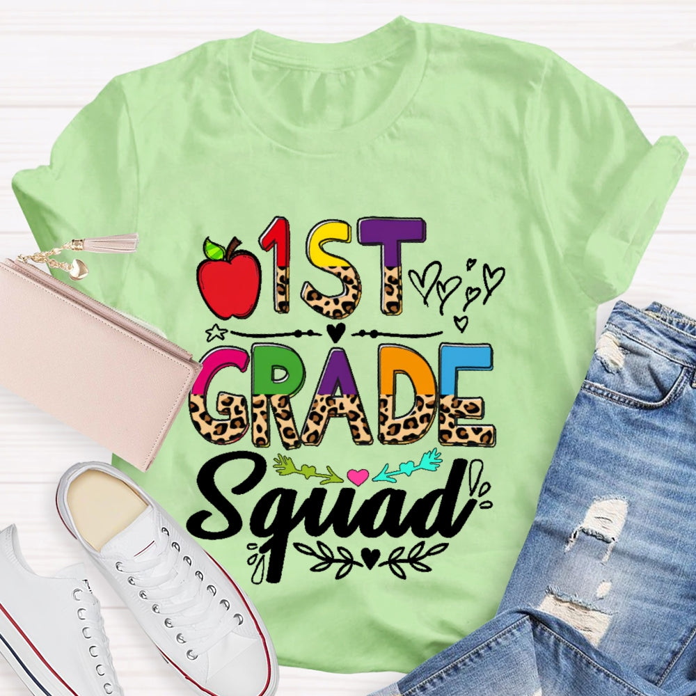 Personalized Grade 1st Grade Squad Back To School Team First Grade Funny T-shirt