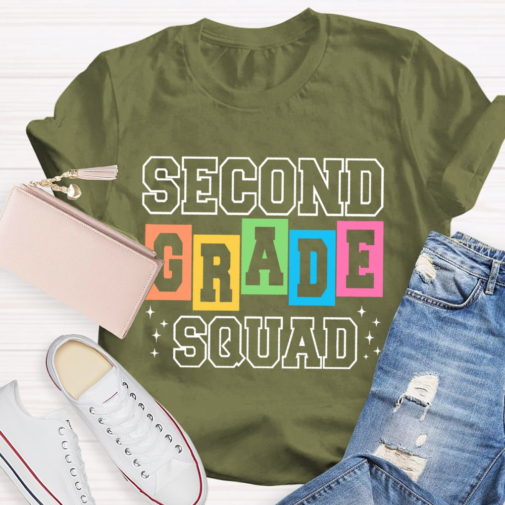Personalized Grade 2nd Grade Squad Shirt Teacher T-shirt