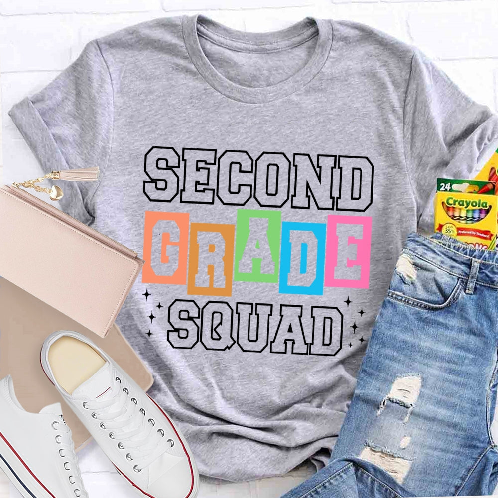Personalized Grade 2nd Grade Squad Shirt Teacher T-shirt