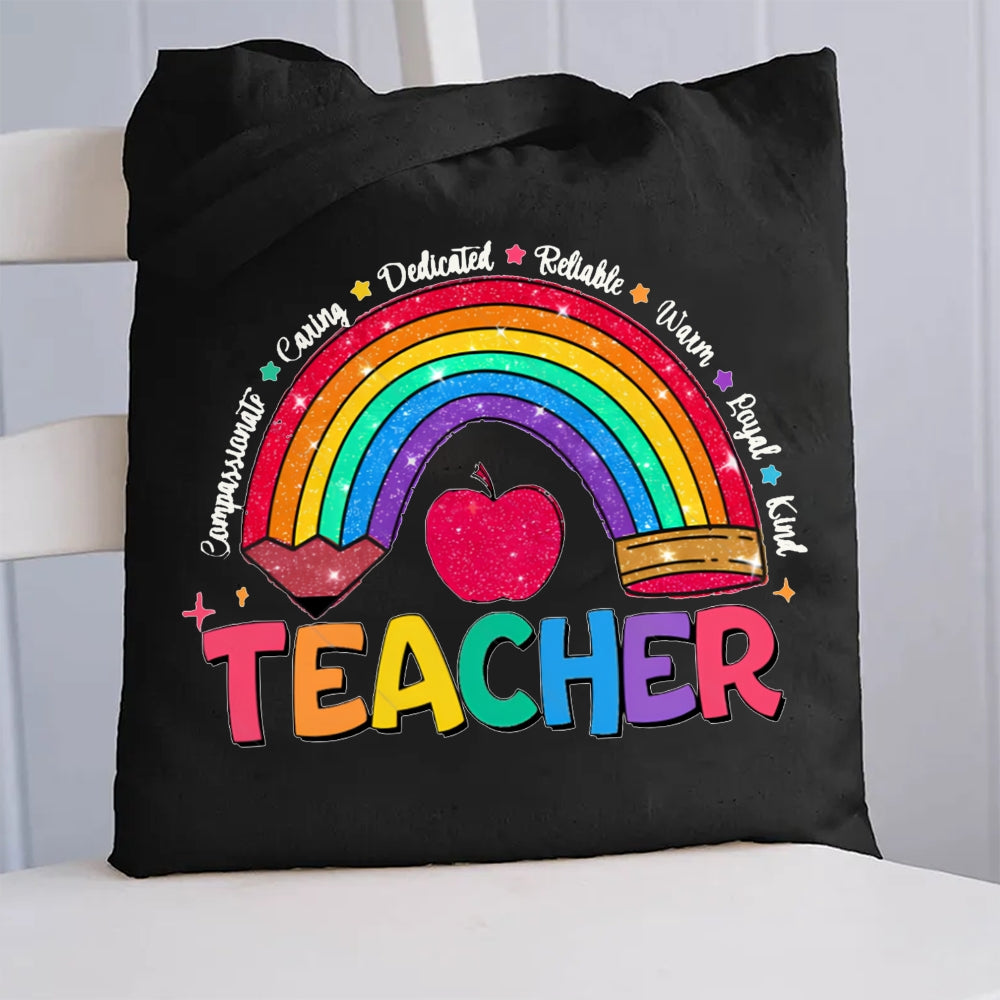 Teachers Definition Apple Printed Tote Bag