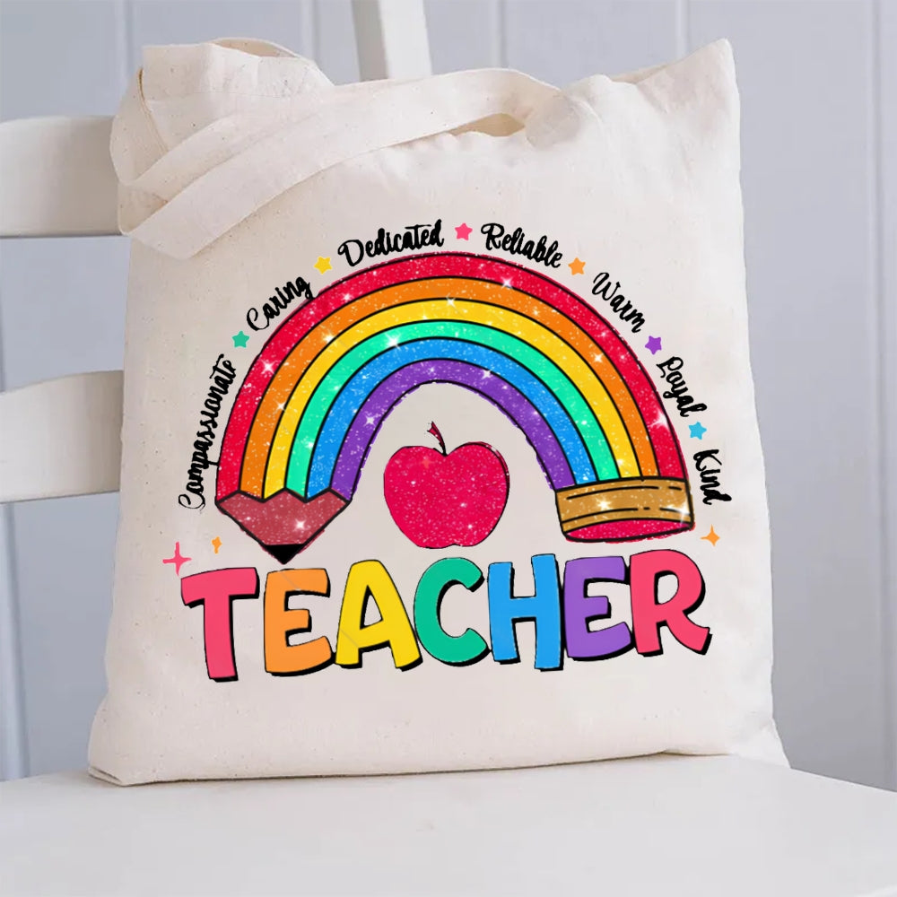Teachers Definition Apple Printed Tote Bag