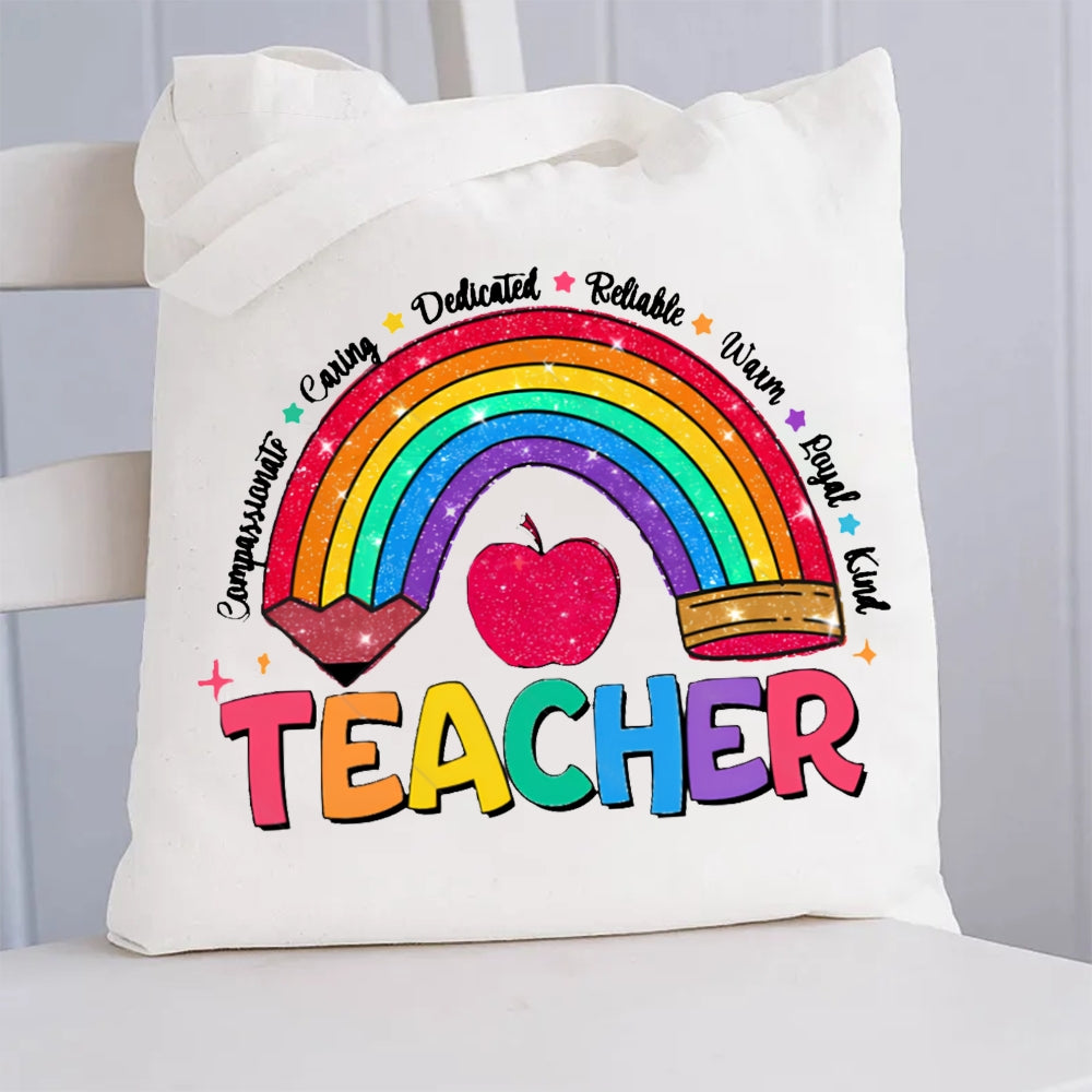Teachers Definition Apple Printed Tote Bag