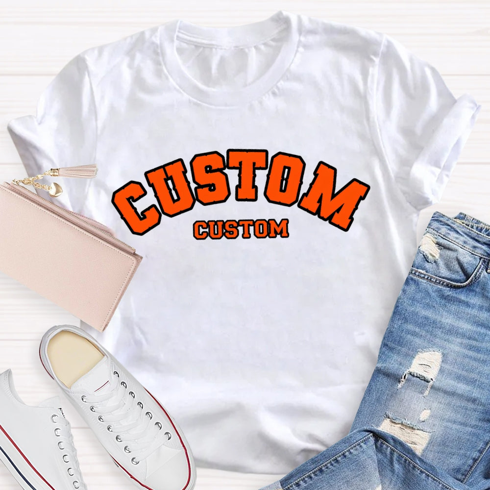 Personalized Custom Orange Letters T-shirt