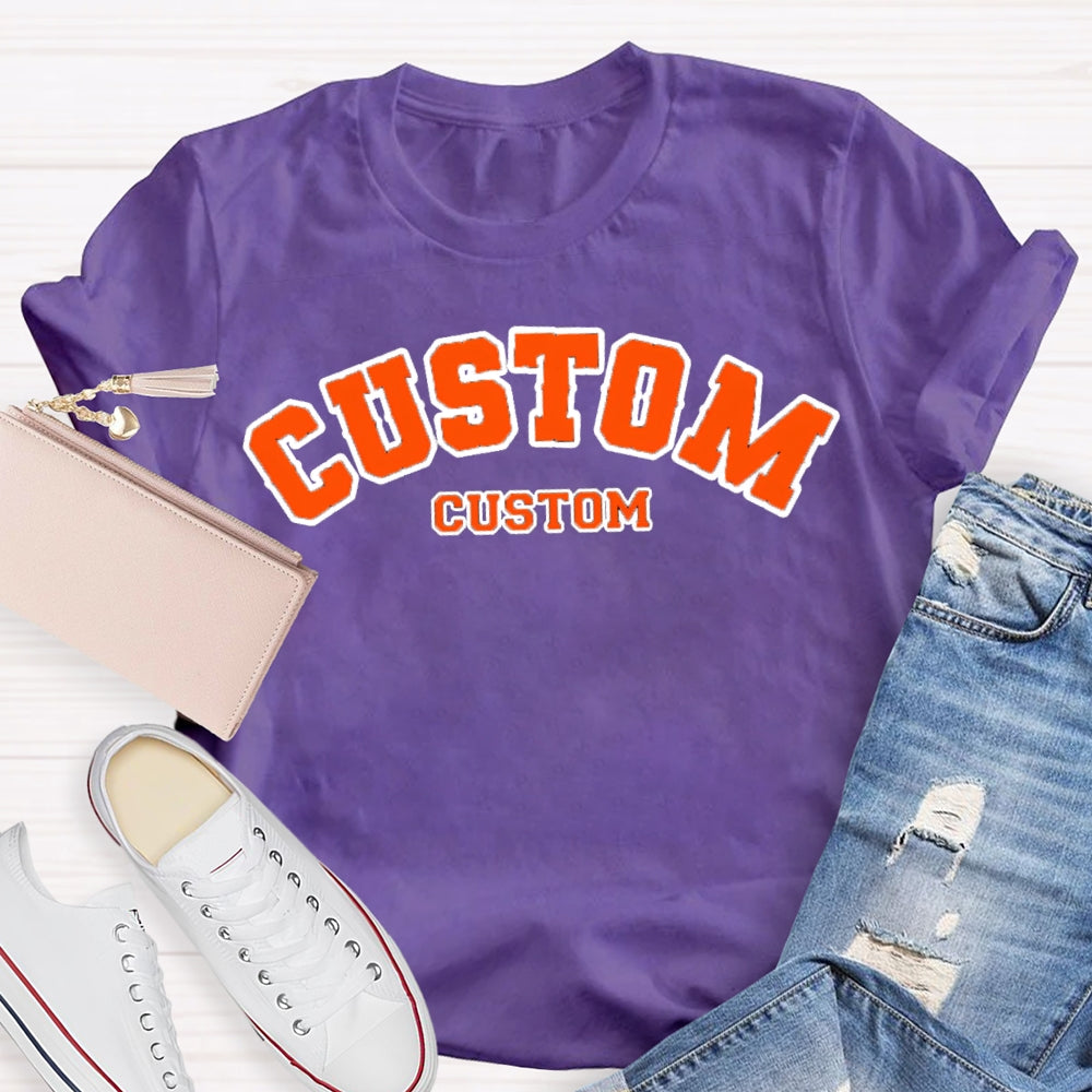 Personalized Custom Orange Letters T-shirt