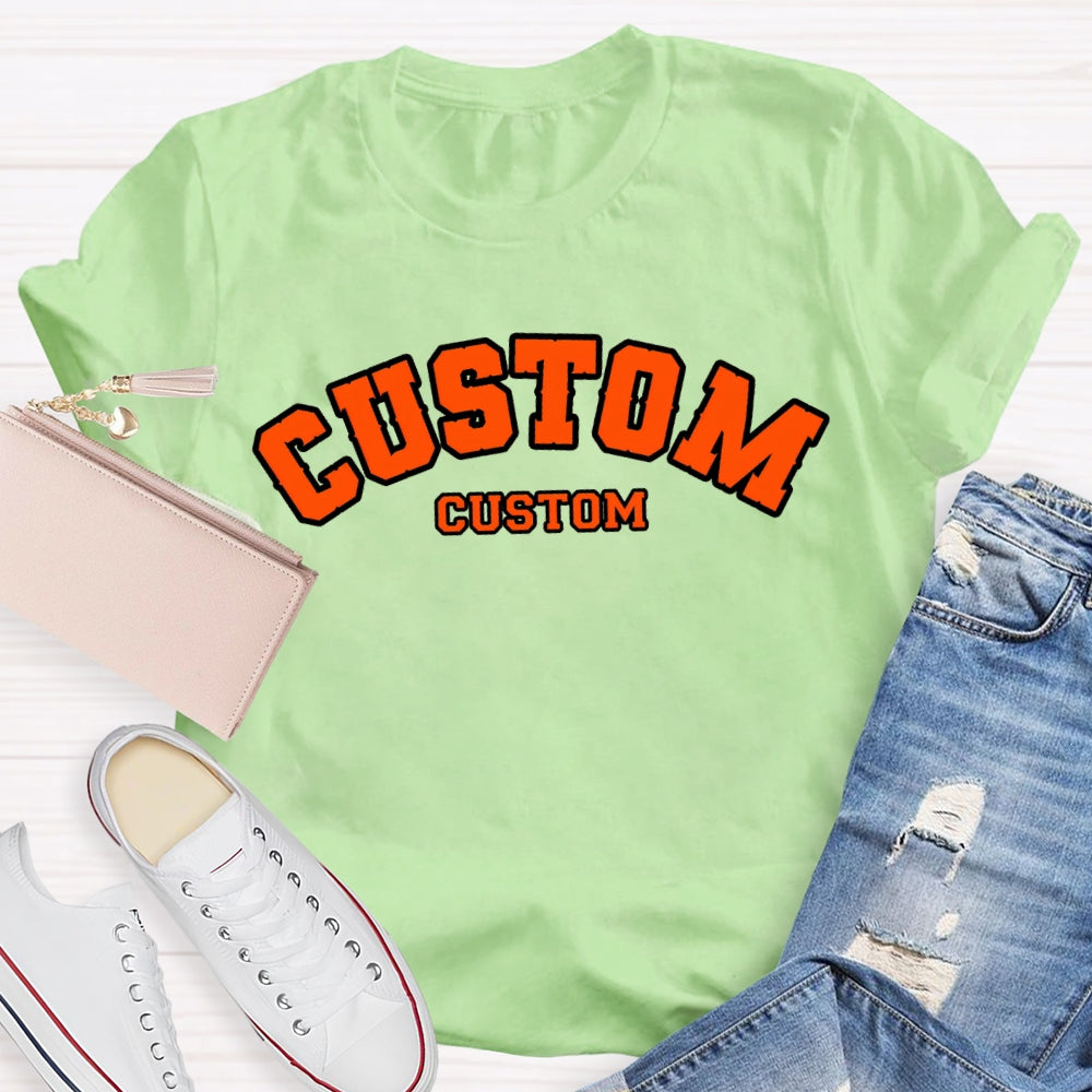 Personalized Custom Orange Letters T-shirt