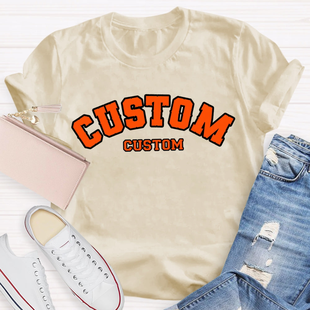 Personalized Custom Orange Letters T-shirt