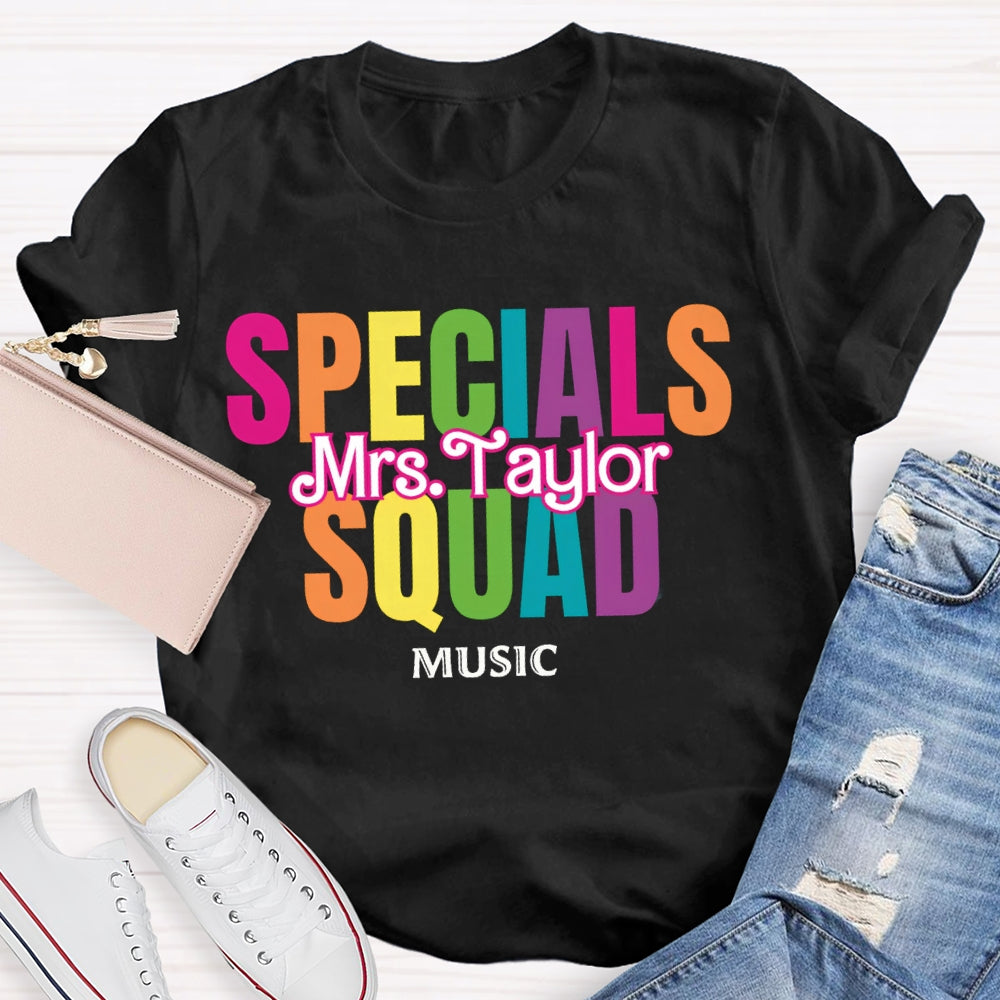 Personalized Name Specials Squad Music T-shirt