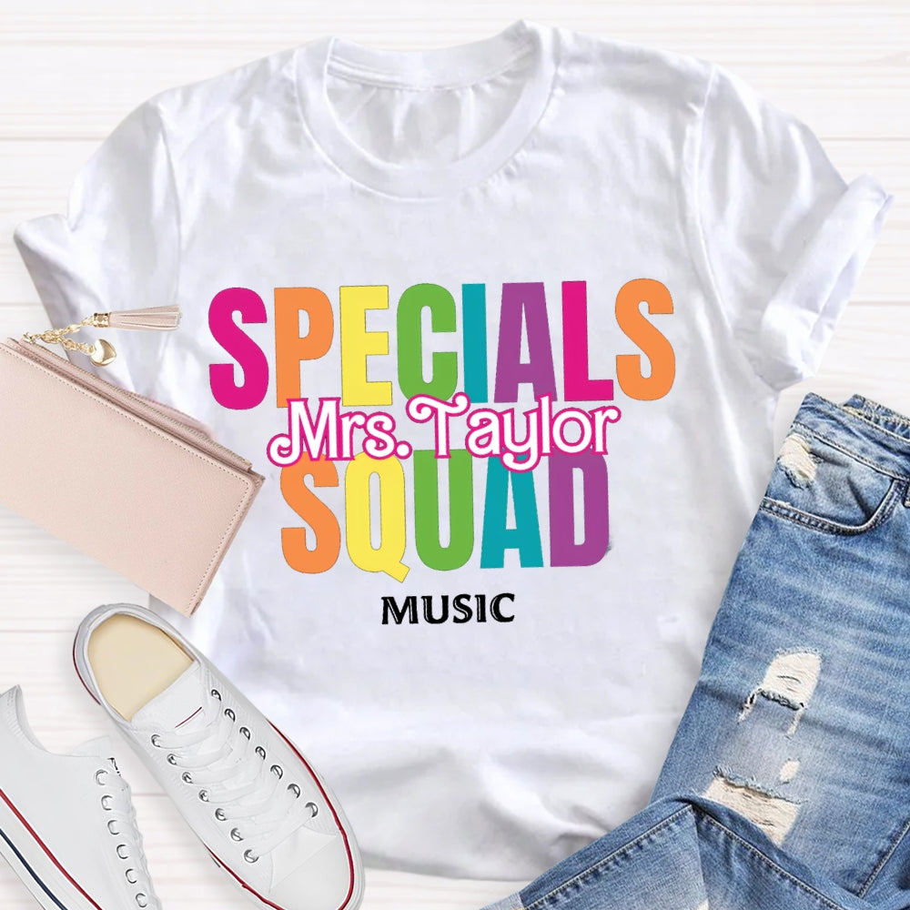 Personalized Name Specials Squad Music T-shirt