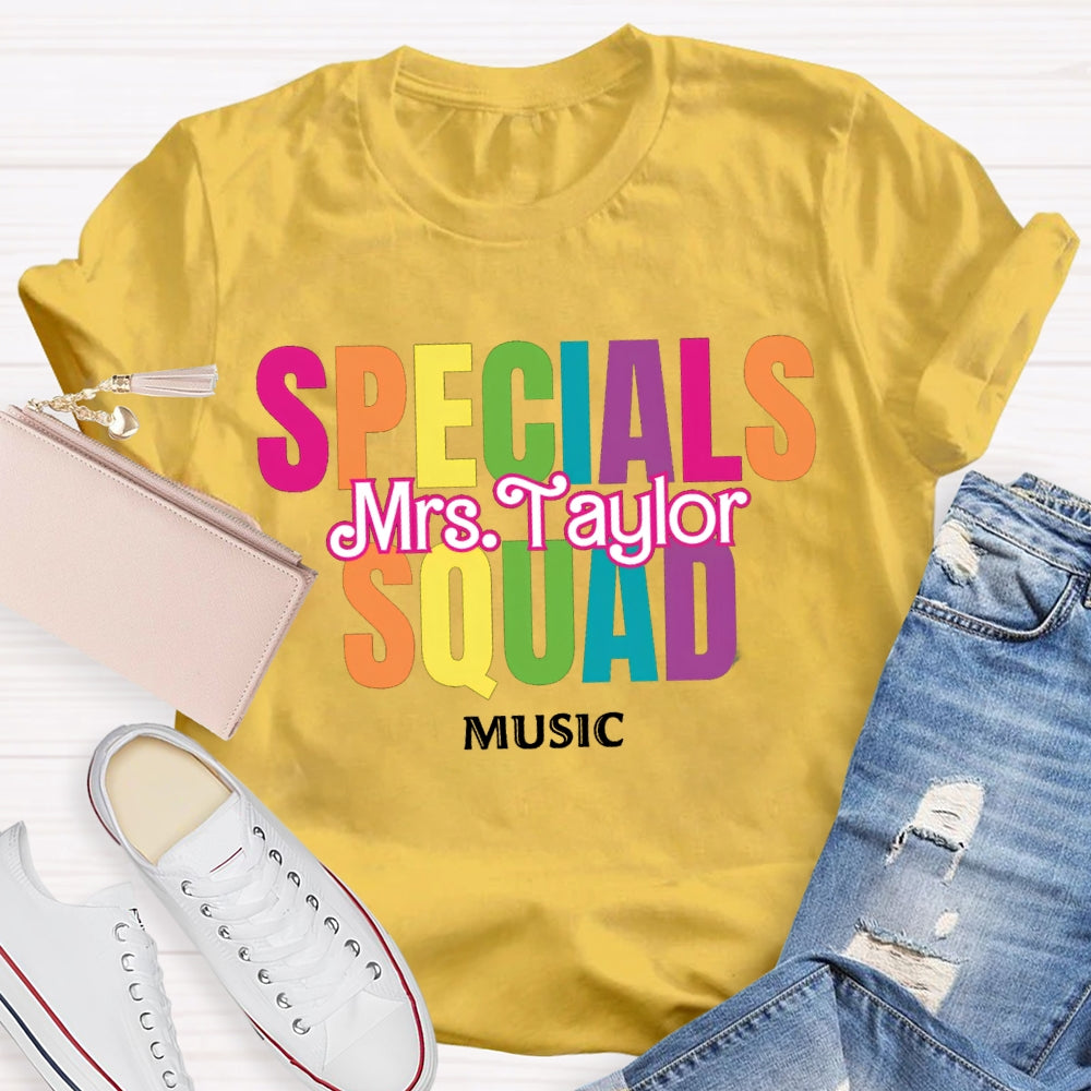 Personalized Name Specials Squad Music T-shirt