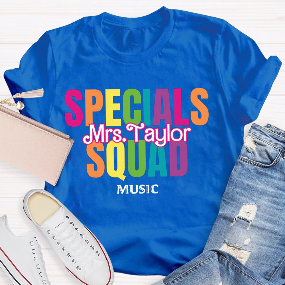 Personalized Name Specials Squad Music T-shirt