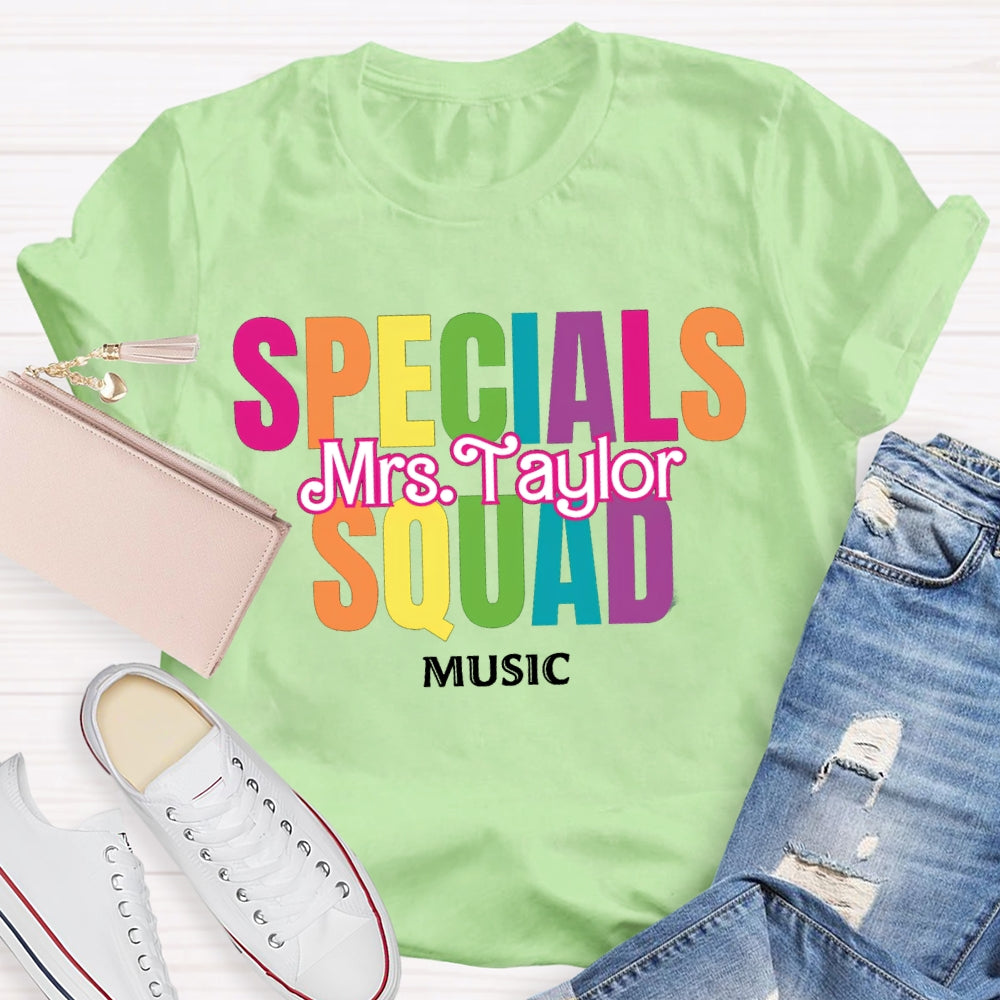 Personalized Name Specials Squad Music T-shirt