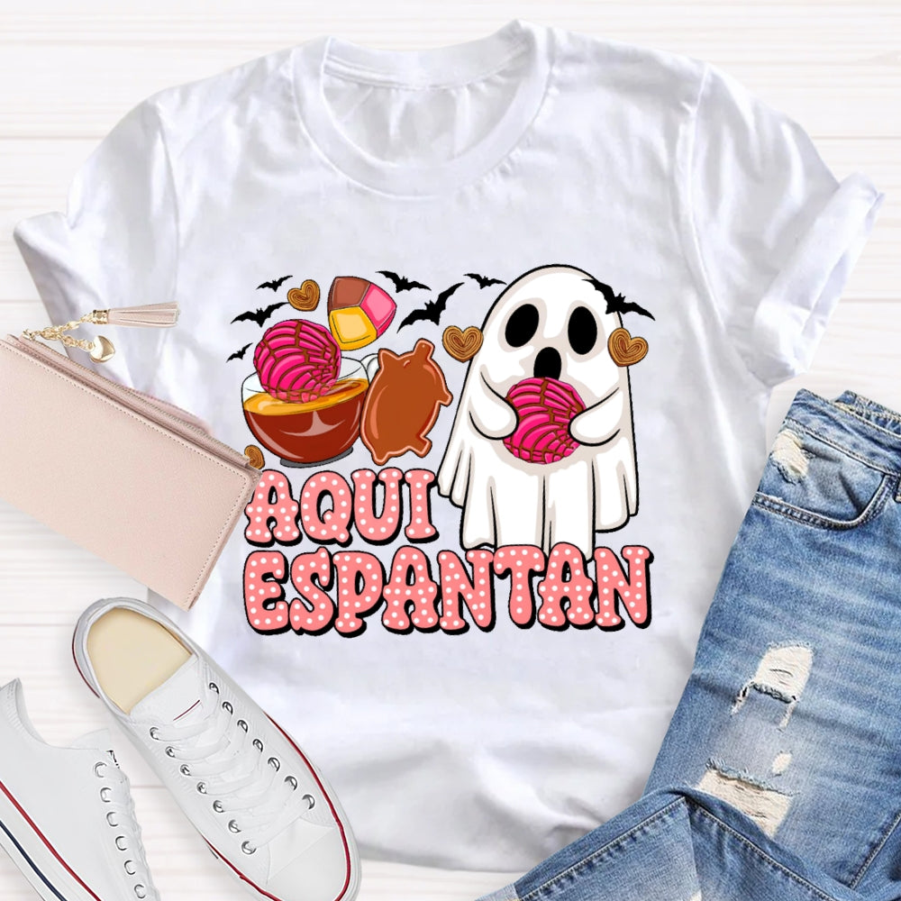 Aqui Espantan Funny Spanish Halloween T-shirt