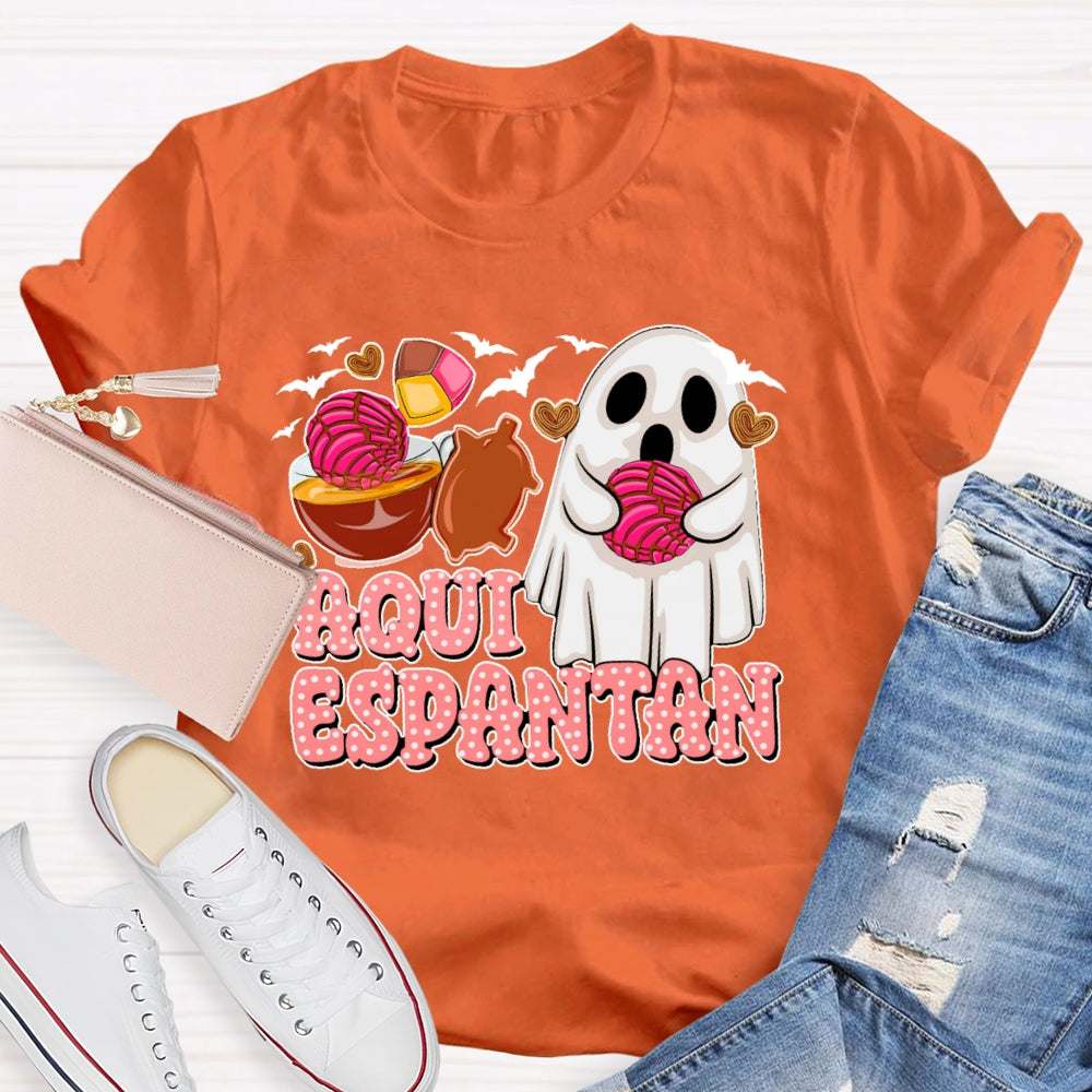 Aqui Espantan Funny Spanish Halloween T-shirt