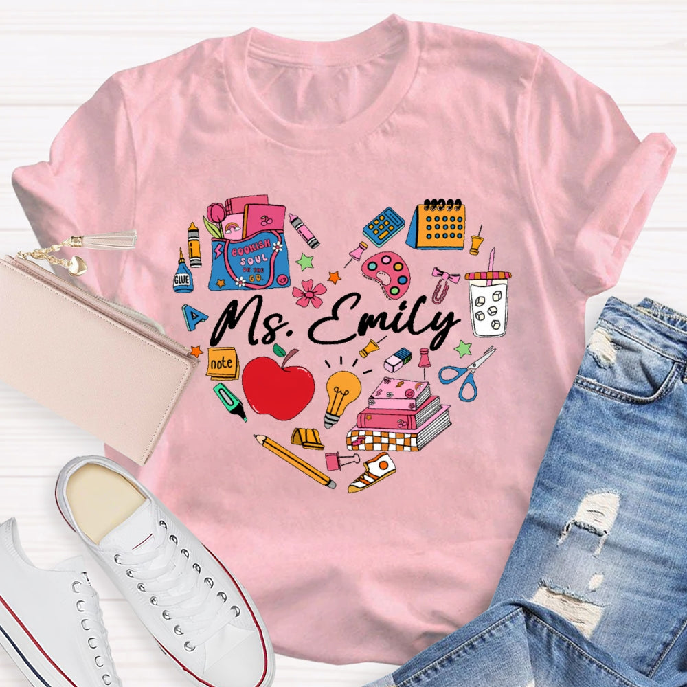 Personalized Name Stationery Love T-shirt