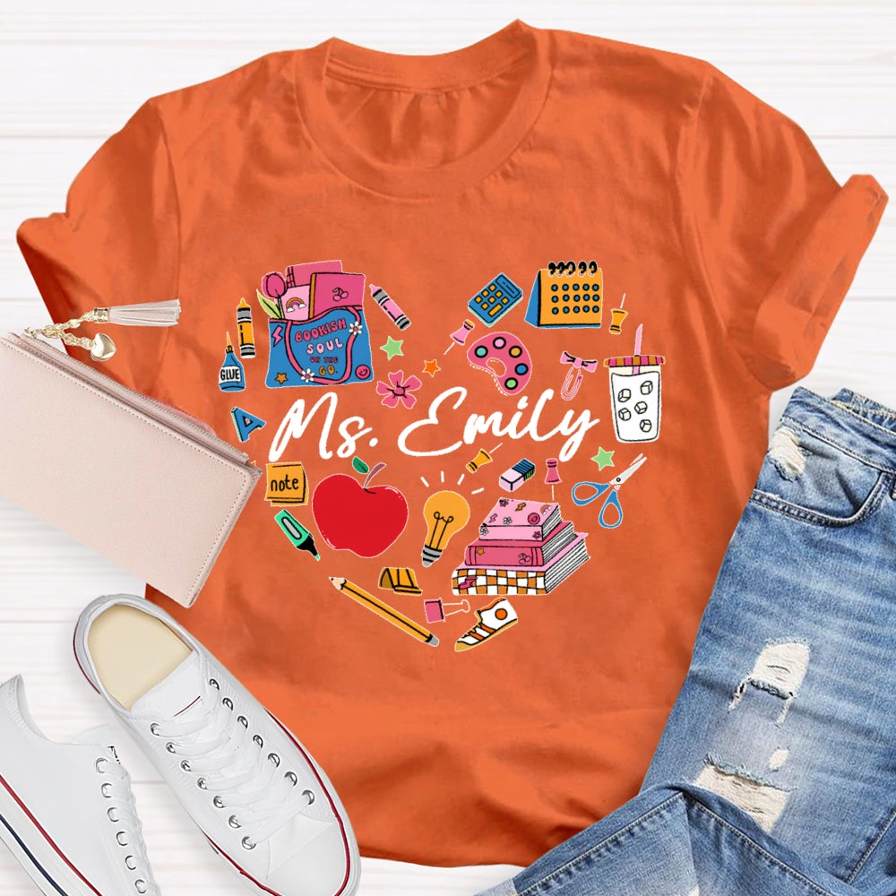 Personalized Name Stationery Love T-shirt