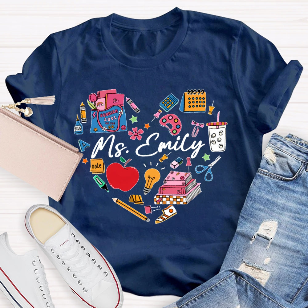 Personalized Name Stationery Love T-shirt