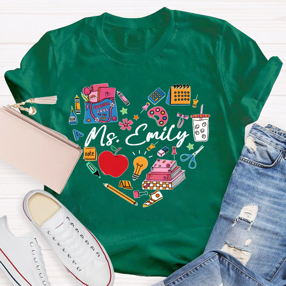 Personalized Name Stationery Love T-shirt
