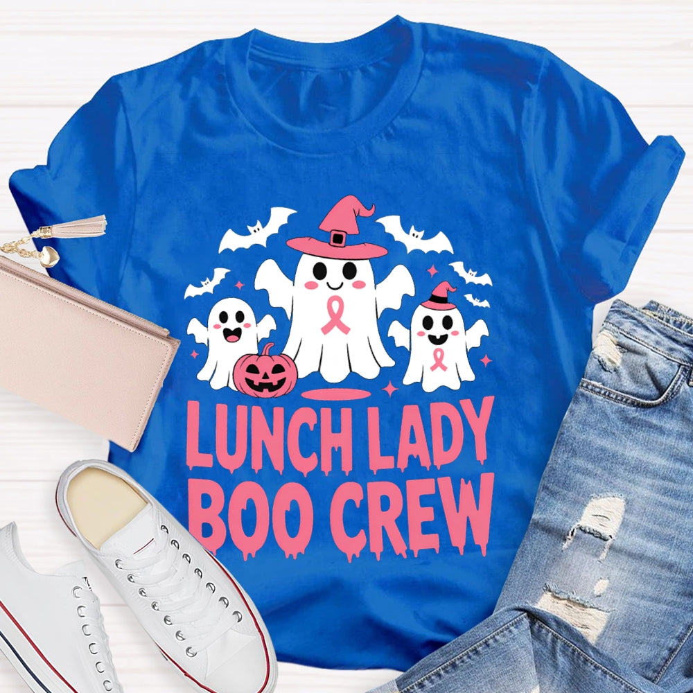 Lunch Lady Boo Crew Cute Ghosts And Bats Funny Halloween T-shirt