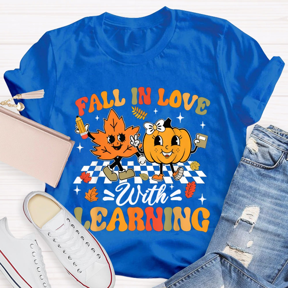 Fall In Love With Learning Maple Leaves And Pumpkins Halloween T-shirt