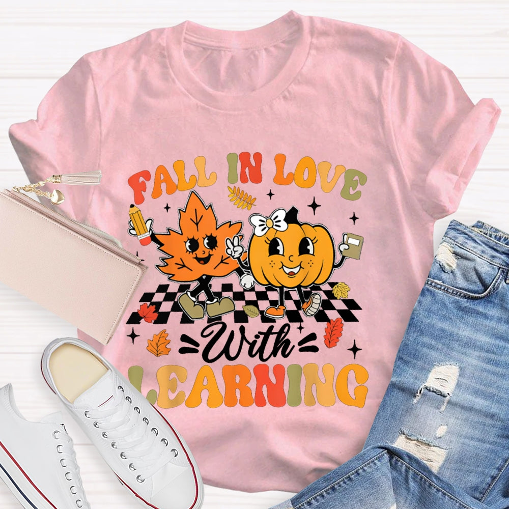 Fall In Love With Learning Maple Leaves And Pumpkins Halloween T-shirt